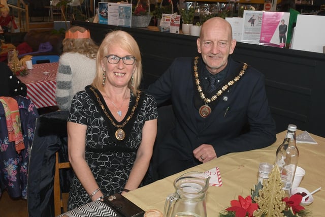 Mayor and Mayoress of Skegness Coun Trevor and Mrs Jane Burnham joined guests at the Bis Christmas Feast in Skegness.