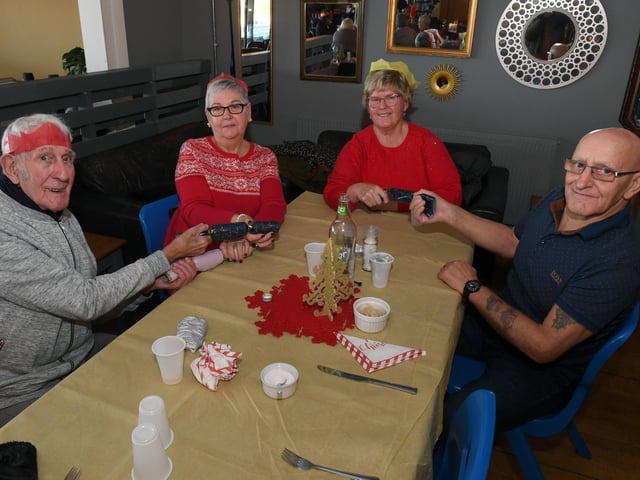 Having a cracking time (from left) Ron Sycamore, Susam O'Regan, Janice Millership and Peter Tate.