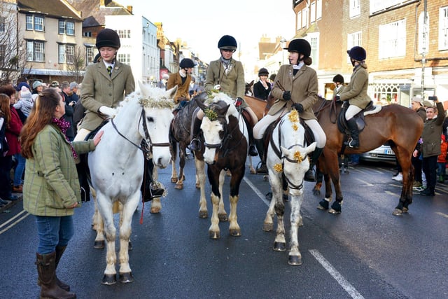 The East Sussex and Romney Marsh Hunt processed down the High Street.