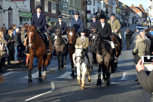 The East Sussex and Romney Marsh Hunt processed down the High Street.