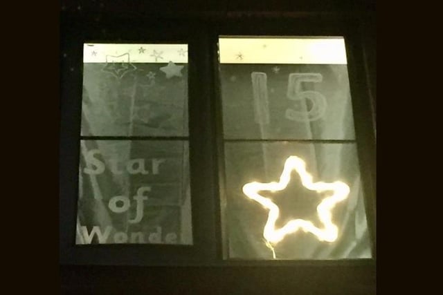 The star is bright in window 15