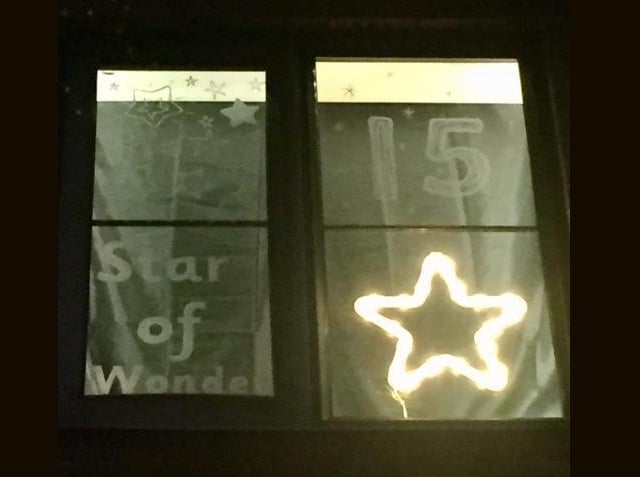The star is bright in window 15