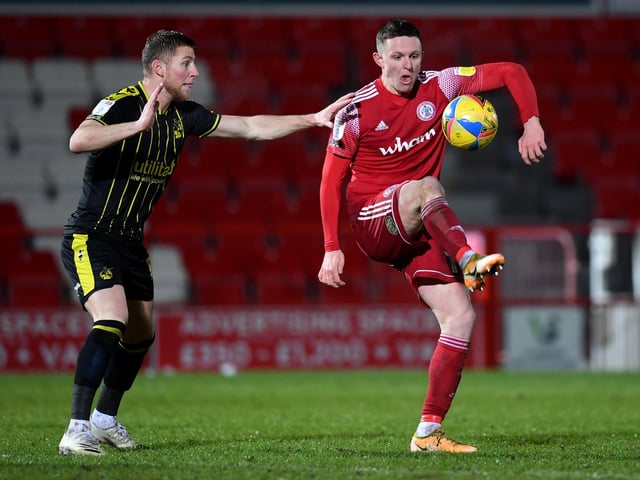 Posh tried to sign this powerful 25 year-old striker from Accrington Stanley (right) in the summer, but the price tag was too hefty.  Good signing? Big step up. Any chance? If price is right.  (Photo by Gareth Copley/Getty Images).