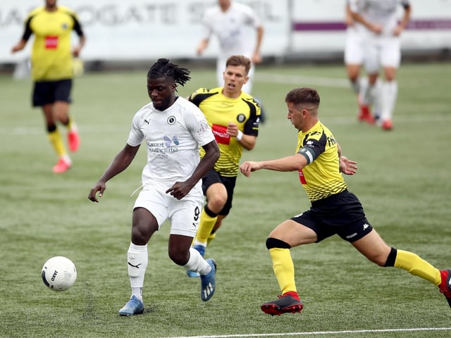 A 24 year-old striker at Chesterfield. Current top scorer in the National League. Good signing? Not now. Any chance? Need better. Photo: Tim Goode/PA Wire.