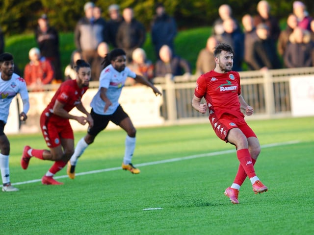 Action and goal celebrations from Worthing's 3-0 win over Lewes in the third round of the Sussex Senior Cup / Pictures: Stephen Goodger