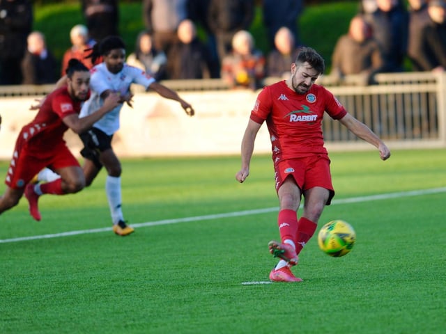 Action and goal celebrations from Worthing's 3-0 win over Lewes in the third round of the Sussex Senior Cup / Pictures: Stephen Goodger