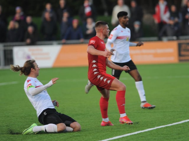 Action and goal celebrations from Worthing's 3-0 win over Lewes in the third round of the Sussex Senior Cup / Pictures: Stephen Goodger