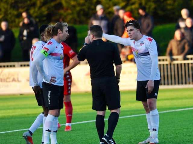 Action and goal celebrations from Worthing's 3-0 win over Lewes in the third round of the Sussex Senior Cup / Pictures: Stephen Goodger