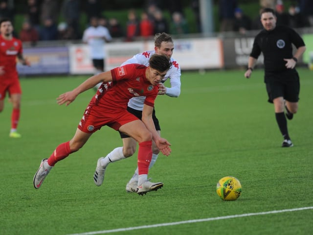 Action and goal celebrations from Worthing's 3-0 win over Lewes in the third round of the Sussex Senior Cup / Pictures: Stephen Goodger