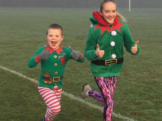 Elf and safety at Daventry junior parkrun.