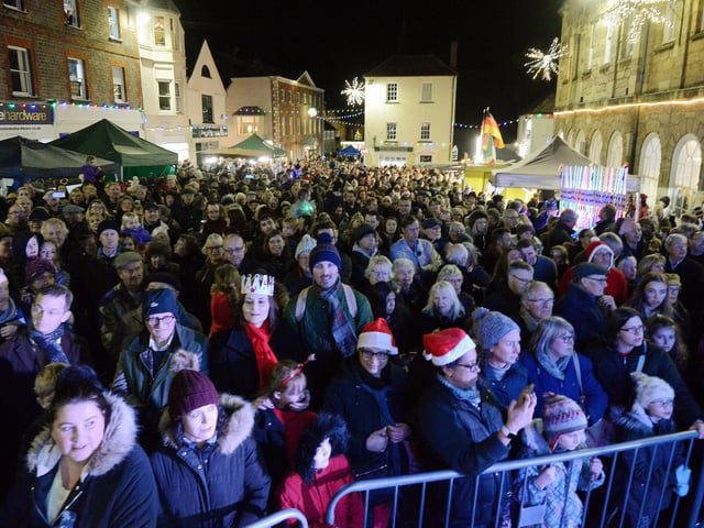 Petworth Christmas lights switch on in 2019. Picture: Kate Shemilt