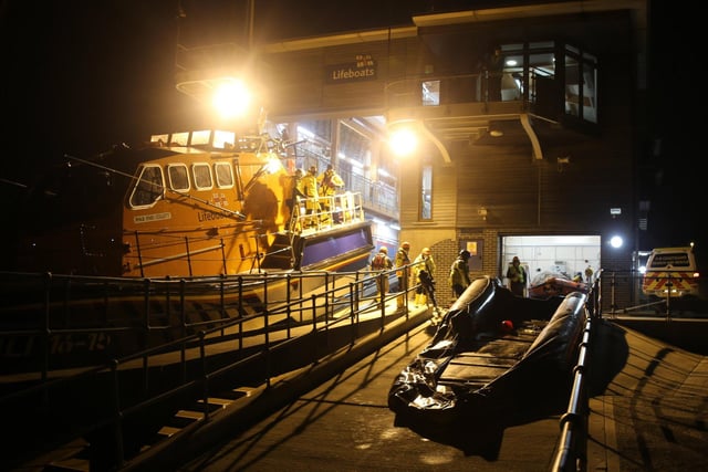 Suspected migrant boat found unoccupied in Shoreham-by-Sea. Photo: Eddie Mitchell SUS-211220-122154001