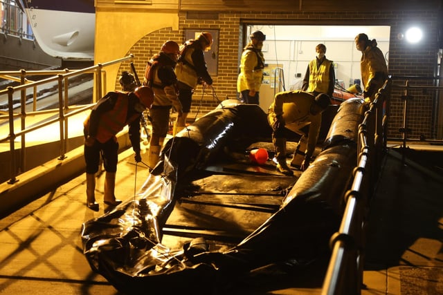 Suspected migrant boat found unoccupied in Shoreham-by-Sea. Photo: Eddie Mitchell SUS-211220-122329001