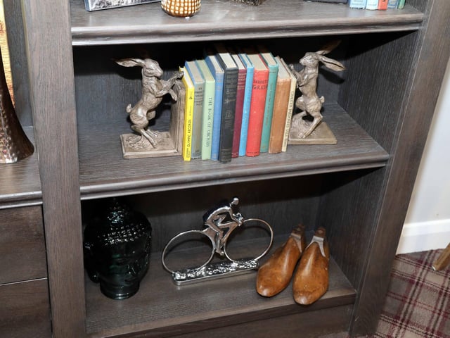 Ornaments and photos reflect the local industries