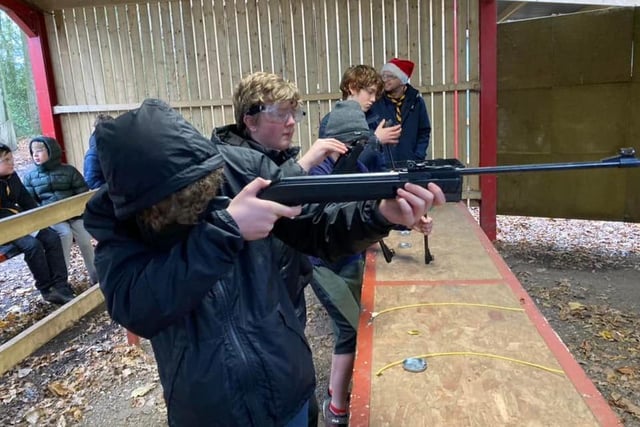 They took part in outdoor activities including air rifle shooting