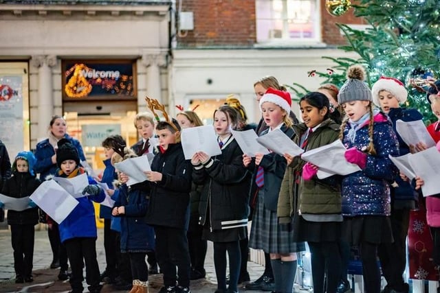 Chichester Free School choir at the Late Night Shopping event