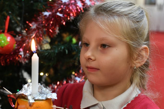Year 2 pupils at Dogsthorpe infants school attending their annual Christingle Service at the school
. Pictures: David Lowndes