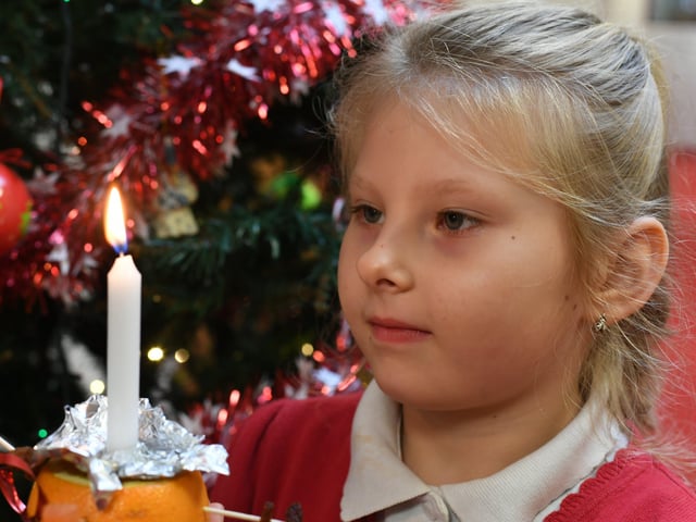 Year 2 pupils at Dogsthorpe infants school attending their annual Christingle Service at the school. Pictures: David Lowndes