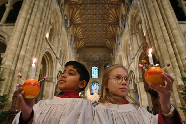 Cathedral choristers taking part in the service. Pictures: David Lowndes