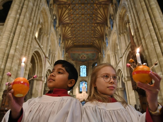Cathedral choristers taking part in the service. Pictures: David Lowndes