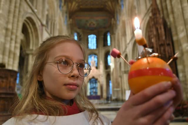 Cathedral choristers taking part in the service. Pictures: David Lowndes