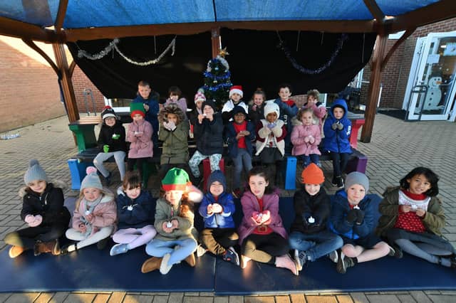 Pupils at Oakdale Primary School performing in their outdoor concert. Nat21 EMN-211012-200424009