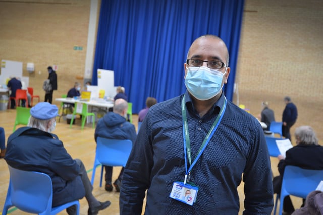 Dr Raj Chandarana, clinical director of South Downs Health and Care, at the covid-19 vaccination centre in The Sovereign Centre SUS-210126-131802001