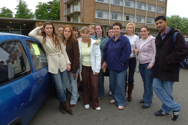 Student nurses at Peterborough District Hospital who were upset with car parking problems around the nurses home off Thorpe Road in 2005.