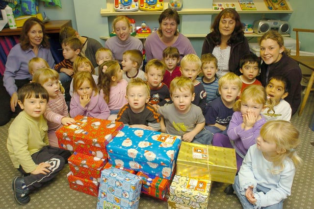 Children and staff  at  Learning Tree  nursery, Thorpe road  were collecting  "shoe box gifts" for  the Samaritan Purse Appeal.