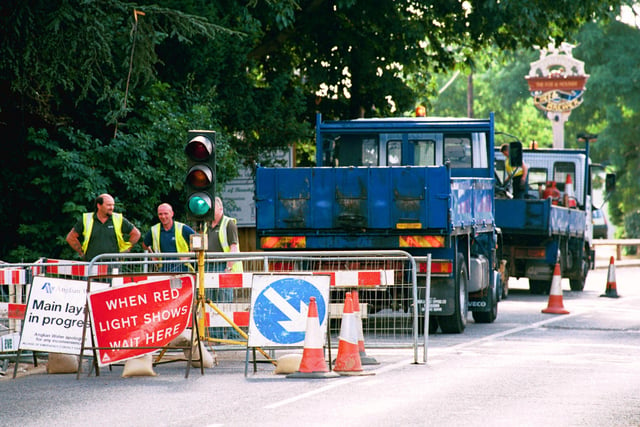 Roadworks taking place at Thorpe road, Longthorpe.
