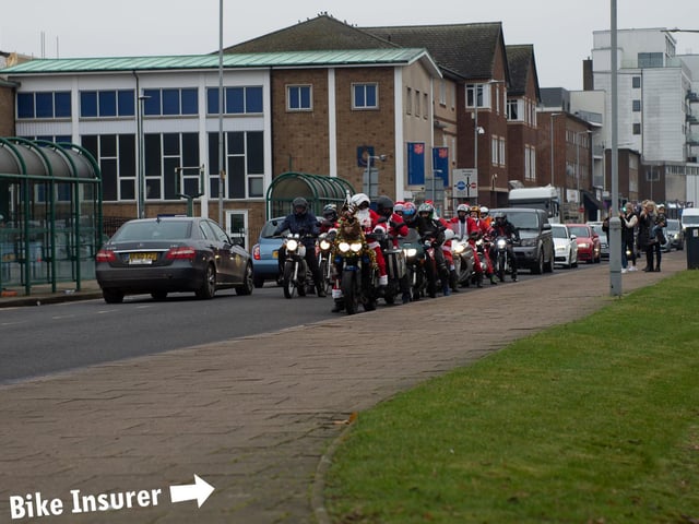 The riders left at around 1pm and headed to Watford General Hospital with a festive special delivery