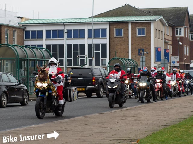 The riders left at around 1pm and headed to Watford General Hospital with a festive special delivery