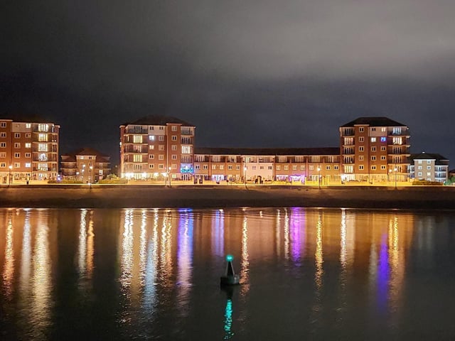 Steve Moysey took these wonderful festive light reflections whilst out on a night-time stroll around Sovereign Harbour on Monday December 13. SUS-211221-135424001