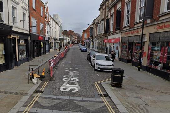 St Giles' Street came in at number four with 696 tickets handed out by parking wardens between January 1 and November 15