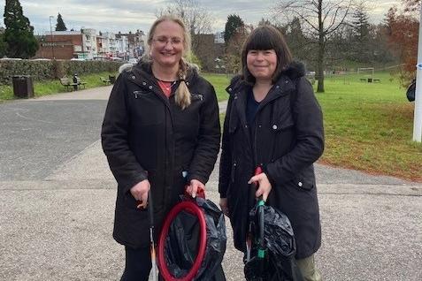 Helpers joining the litter pick in Haywards Heath