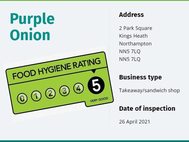 Purple Onion
Park Square, Kings Heath
Inspected: 26 April 2021