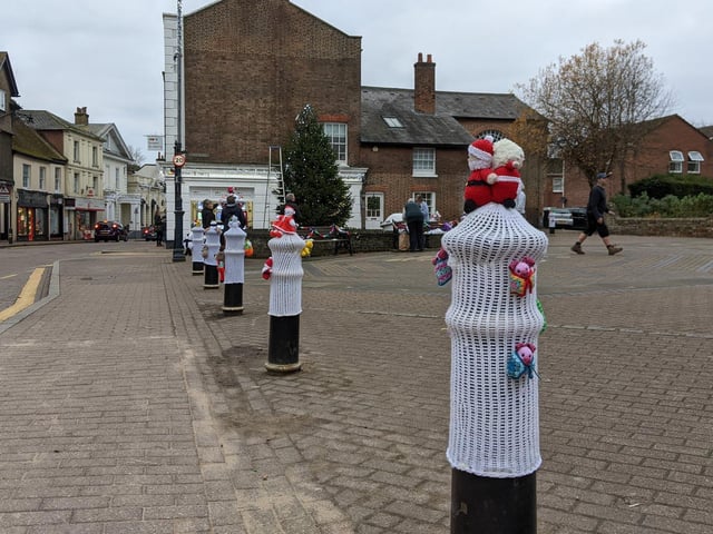 The bollards are looking very festive