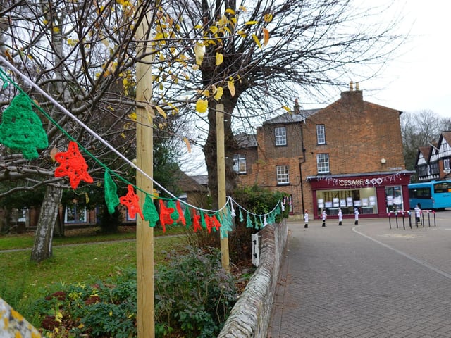 The group created festive decorations