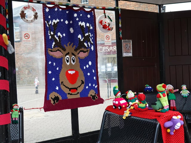 This bus stop in Tring looks very festive!