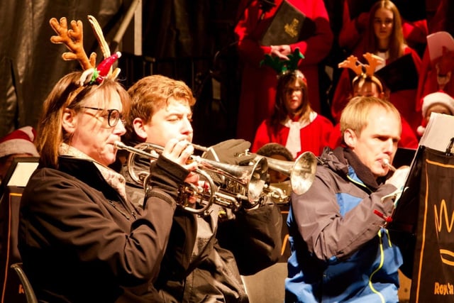 Leamington’s Royal Spa Brass supported the choirs during the performances
