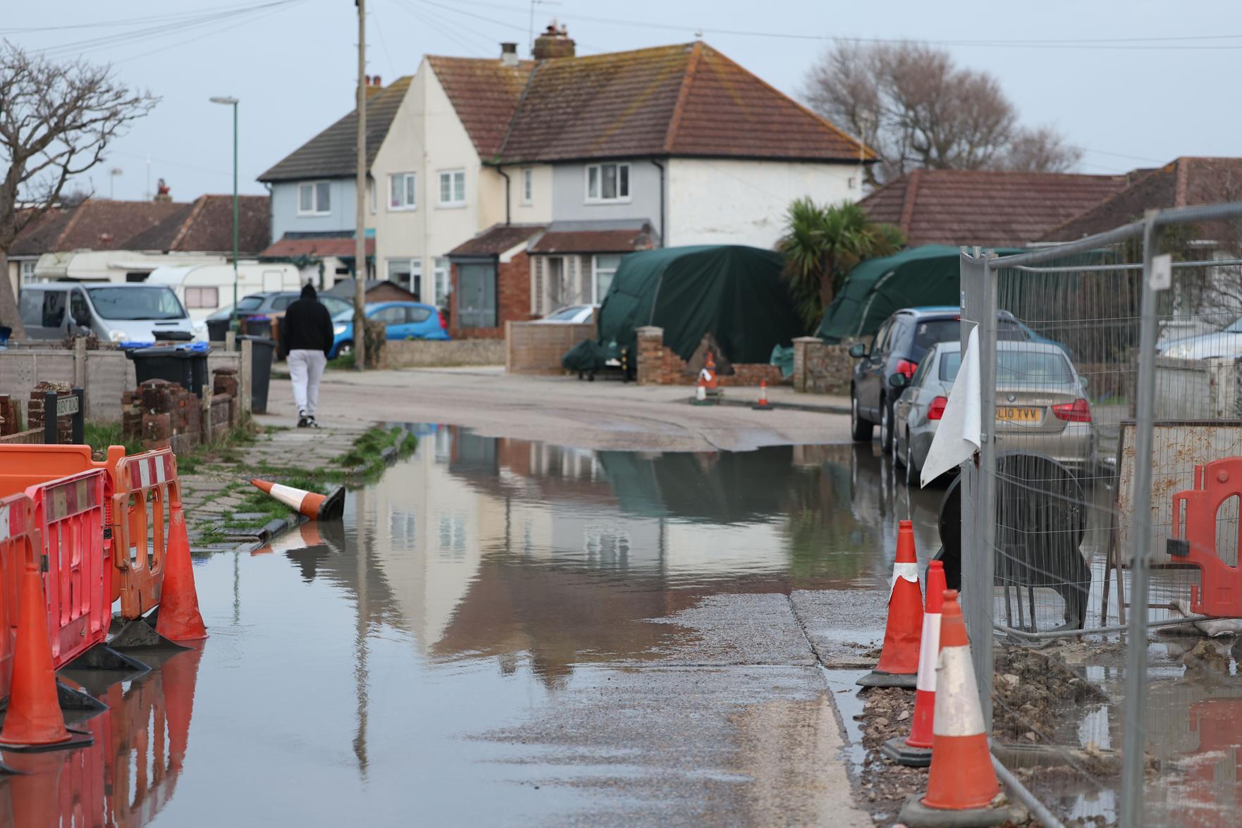 Lancing sewage leak. Photo: Eddie Mitchell