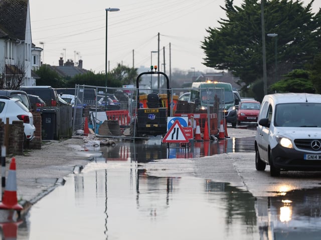 Lancing sewage leak. Photo: Eddie Mitchell