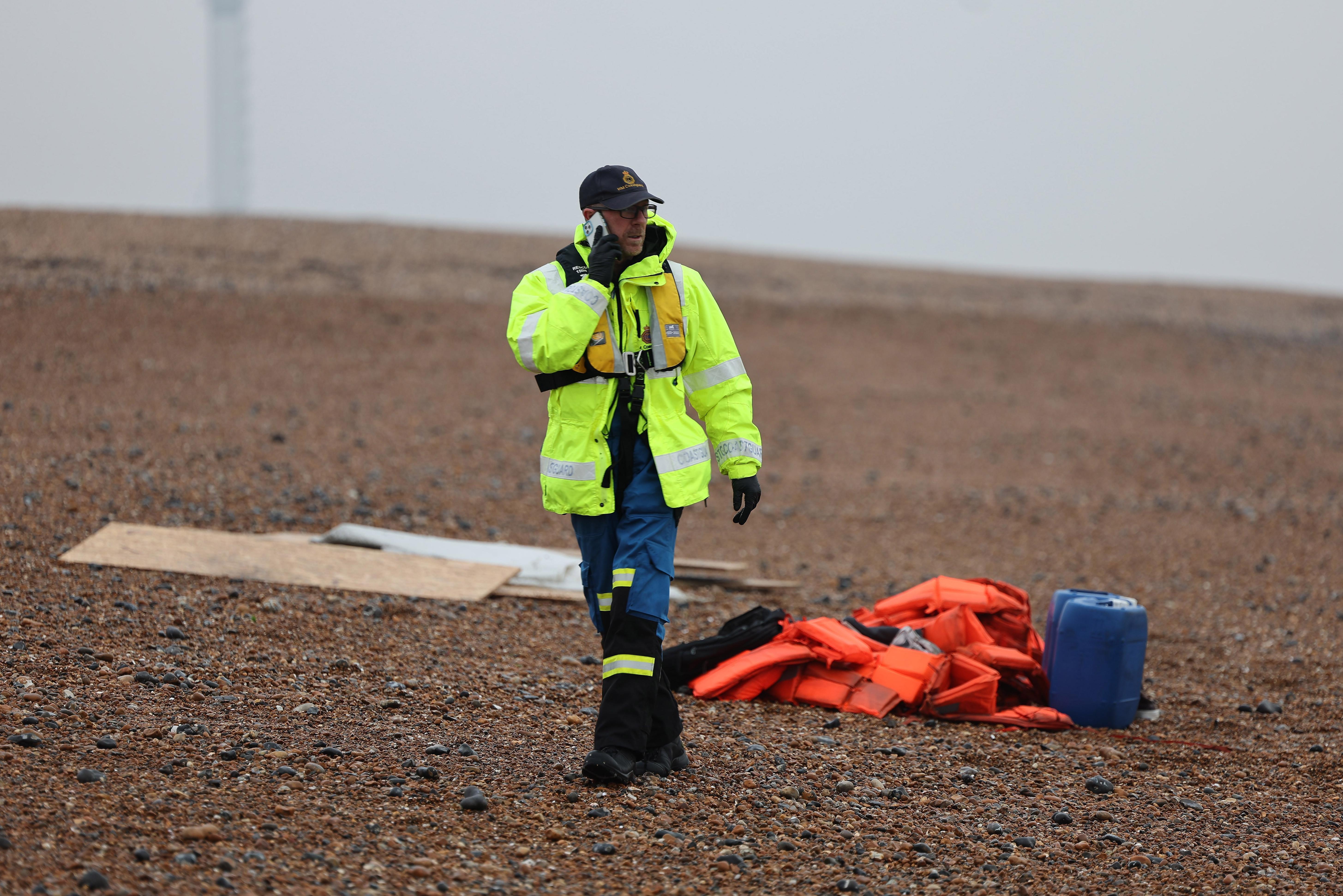 A suspected migrant boat has washed up in Shoreham for the second time this week. Photo: Eddie Mitchell SUS-211223-111707001