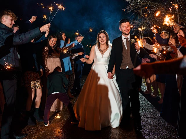 Kez and Tom Eason tied the knot at Furtho Manor Farm in Milton Keynes on December 11.