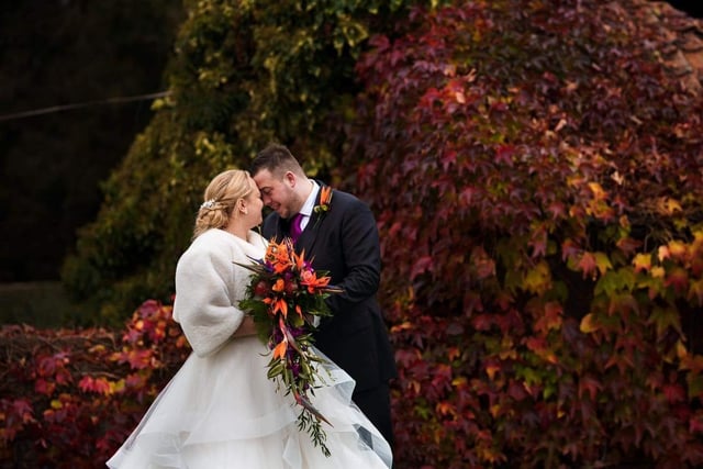 Mr and Mrs Hall-Cross had a beautiful late autumnal wedding at Hunsbury Barns on November 6.