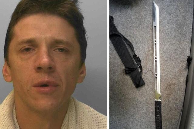 Julijs Andrianovs was found slumped over his steering wheel with a sword and a crack pipe stashed in his car, a court heard. He was jailed for nine months after pleading guilty to possessing an offensive weapon and failing to provide a blood sample to police and being convicted of a further charge of possessing an offensive weapon.