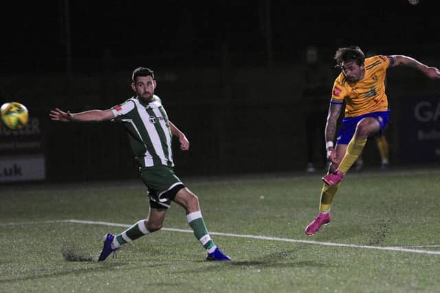 Action from the 0-0 draw between Lancing and Chichester City in the Isthmian south east division at Culver Road / Picture: Stephen Goodger