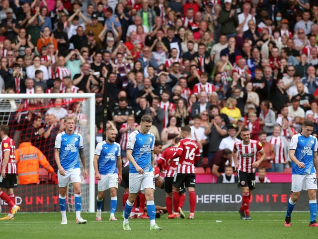 The 6-2 drubbing at Sheffield United (pictured) in September was the biggest Posh defeat of 2021. Biggest defeats: 2-6 v Sheffield Utd (away), 0-4 v Blackburn (away), 0-4 v Plymouth (home), Plus three 3-0 defeats v Coventry (away), Luton (away) and Swansea (away).