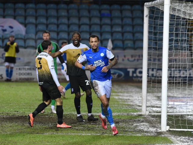 Jonson Clarke-Harris scored in seven successive competitive matches v Tranmere (away), Crewe (home), Ipswich (home), Gillingham (away), Wimbledon (home), Plymouth (away) and Wigan (home). No-one has ever done that before in the club’s Football League era, although Dennis Emery scored in 12 consecutive games in the club’s Midland League era. Clarke-Harris is pictured after scoring against Crewe.