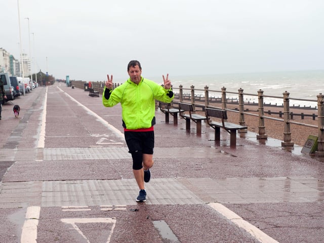 HY Runners raising money for Charity for Kids. Photo taken by Frank Copper on St Leonards seafront 27/12/21. SUS-211228-081907001